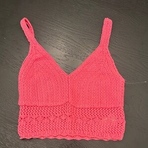 Hollister Pink Crochet Crop Top Small. Never worn